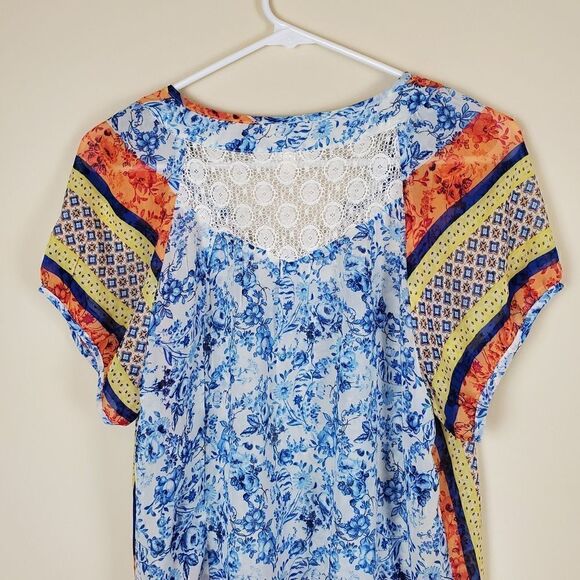 Fig and Flower Anthropologie Printed Sheer Blouse Size Small - Picture 6 of 7